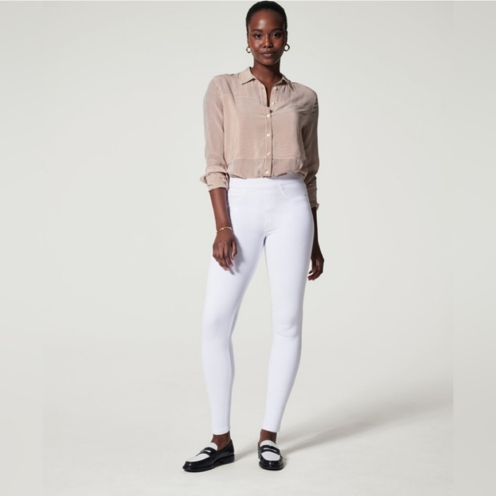 SPANX Jeanish Leggings Jeans White 2X Tall New